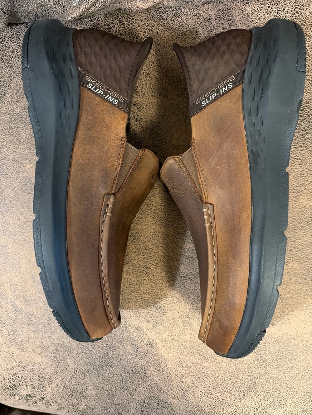 Skechers Men's USA Parson - Oswin Moc Toe Leather Slip-Ins 10.5